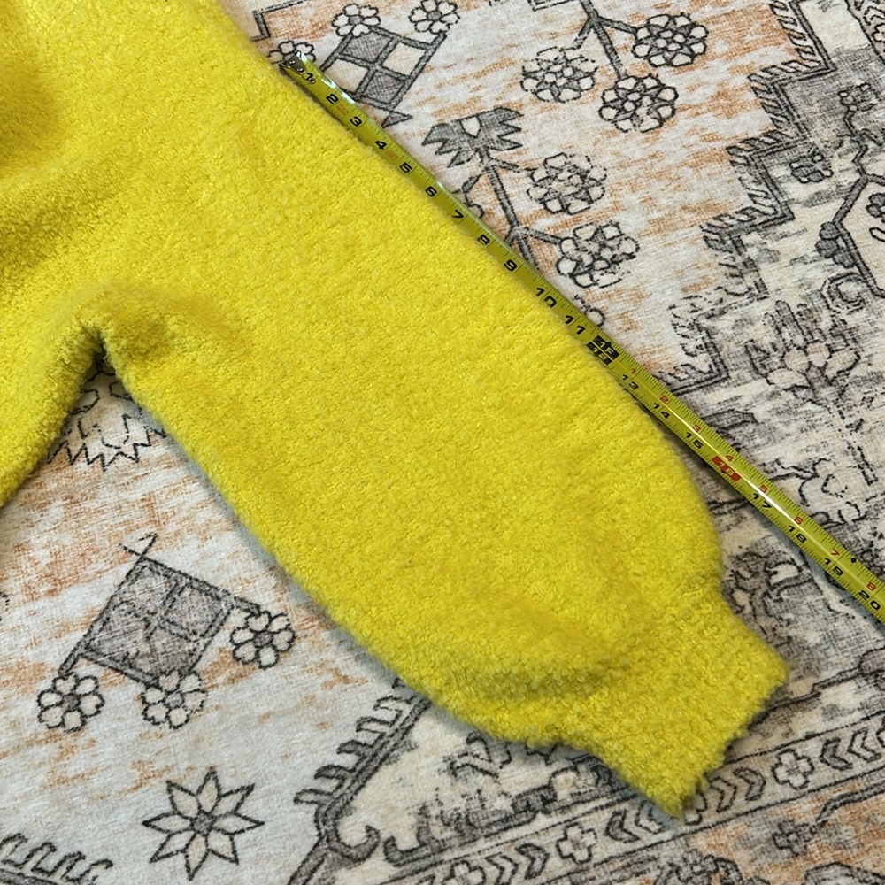 PILCRO XL Teddy V-Neck wool blend tunic sweater in bright yellow by Anthro - Picture 10 of 10